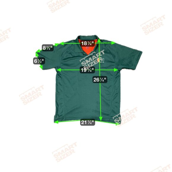 Pro Edge UM Hurricanes Football University Of Miami Green & Orange Polo Shirt L - Picture 5 of 5